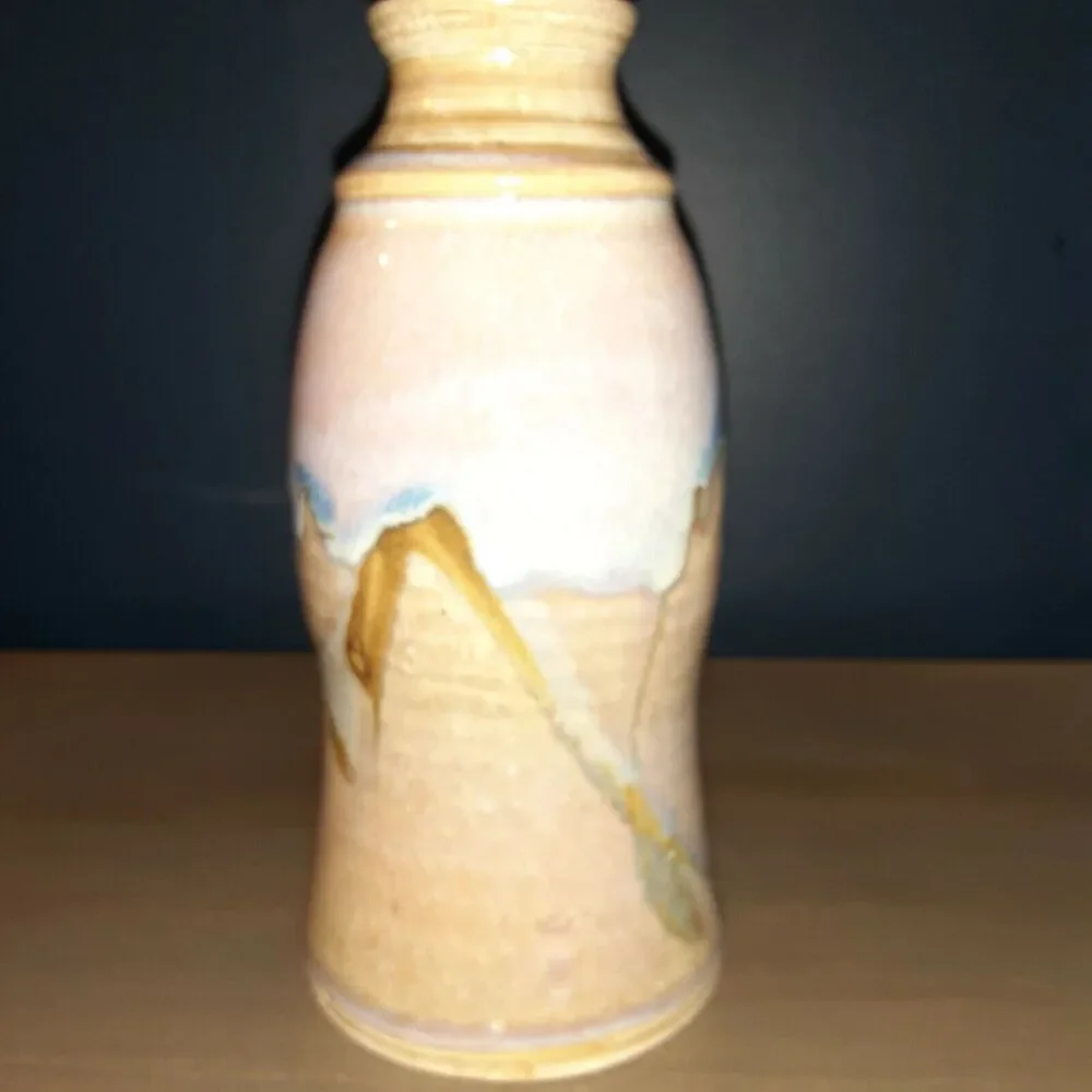 Hale? Drip Stoneware Vase, Pastels, Modern,Minimalist, Beachy-Note